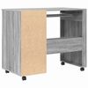 vidaXL Tisch mit Rollen mit Regal Grau 91 x 50 x 77 cm Holzwerkstoff