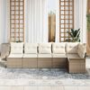 vidaXL Gartensofa-set mit Kissen 6 pcs Beige Poly-Rattan