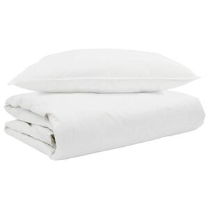 vidaXL Sommerdecke mit Kissen 2 pcs Wei&szlig; Daunenfeder