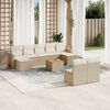 vidaXL 10-tlg. Garten-Sofagarnitur mit Kissen Beige Poly Rattan