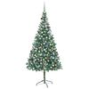 vidaXL K&uuml;nstlicher Weihnachtsbaum mit Beleuchtung Kugeln Zapfen 210 cm