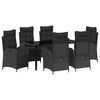vidaXL Garten Essgruppe 7 stk. Schwarz Poly-Rattan