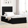 vidaXL Ottoman-Bett mit Matratze & LEDs Schwarz 120x200 cm Stoff