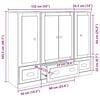 vidaXL Highboard mit Schubladen 3 pcs Artisan-Eiche Holzwerkstoff