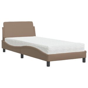 vidaXL Bett mit Matratze "Dover" Cappuccino-Braun 80x200 cm Kunstleder