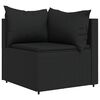 vidaXL 3-tlg. Garten-Lounge-Set mit Kissen Schwarz Poly Rattan
