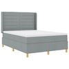vidaXL Boxspringbett mit Matratze Hellgrau 140 x 200 cm Stoff