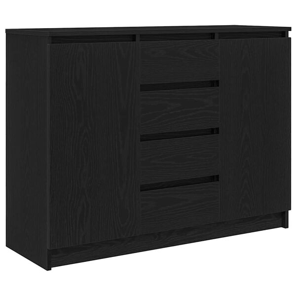 vidaXL Sideboard mit Schubladen Schwarz Eichen-Optik 100,5x35x76 cm