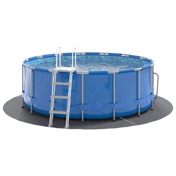 vidaXL Pool-Bodentuch Hellgrau &Oslash;244 cm Polyester Geotextil