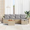 vidaXL Garten-Sofa-Set mit Speicher 6 pcs Beige Poly Rattan