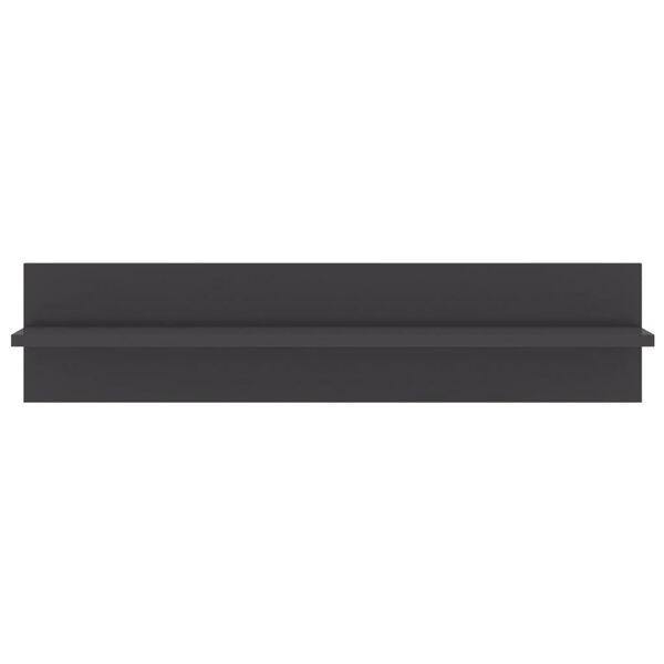 vidaXL Wandregale 2 Stk. Hochglanz-Grau 80x11,5x18 cm Holzwerkstoff