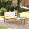 vidaXL Gartensofa-set mit Kissen 2 pcs Cremewei&szlig; Massivholz Akazie