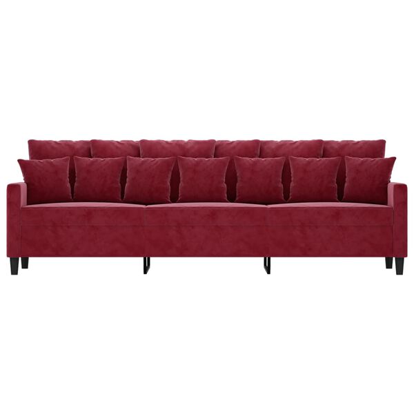vidaXL 3-Sitzer-Sofa Weinrot 210 cm Samt