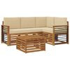 vidaXL Outdoor-Sofagarnitur 5 pcs Natur und Beige Massivholz Akazie
