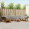 vidaXL Outdoor-Sofagarnitur mit Kissen 11 pcs Nat&uuml;rlich und Hellgrau