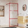 vidaXL Duschwand f&uuml;r Begehbare Dusche mit ESG Klarglas Rot 90x195 cm