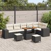 vidaXL Gartensofa-set mit Kissen 9 pcs Schwarz Poly-Rattan