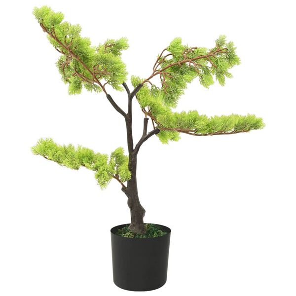vidaXL K&uuml;nstlicher Bonsai Zypresse mit Topf 60 cm Gr&uuml;n