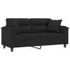 vidaXL 2-Sitzer-Sofa mit Kissen Schwarz 140 cm Mikrofasergewebe