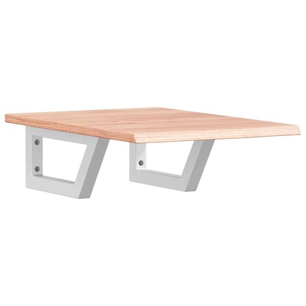 vidaXL Waschtischplatte mit Halterung Stahl und Massivholz Eiche