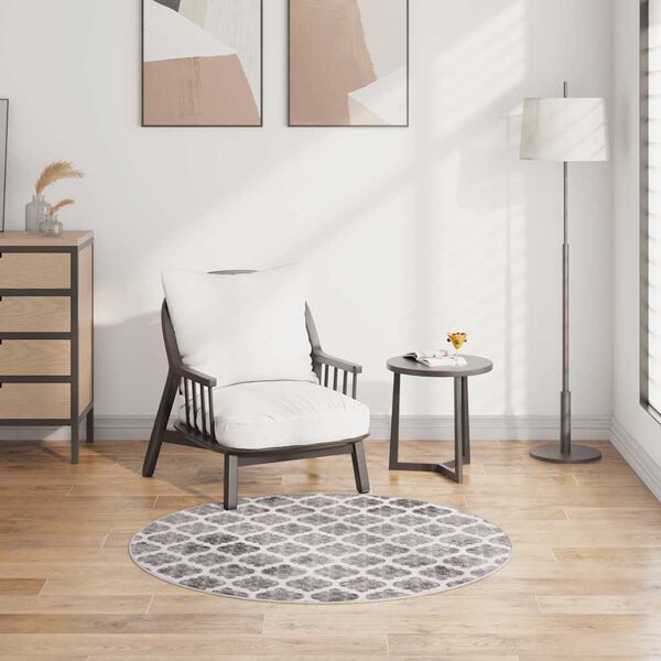 vidaXL Teppich Waschbar Mehrfarbig &phi;120 cm