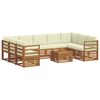 vidaXL Sofagarnituren 10 pcs Natur und Creme Massivholz Akazie