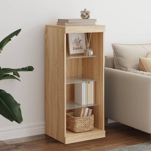 vidaXL Sideboard mit LED-Leuchten Sonoma-Eiche 41x37x100 cm