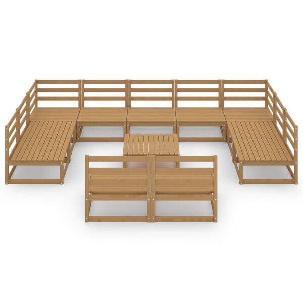 vidaXL 12-tlg. Garten-Lounge-Set Massivholz Kiefer