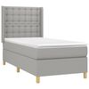 vidaXL Boxspringbett mit Matratze & LED Hellgrau 90x200 cm Stoff