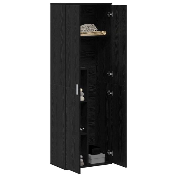 vidaXL Highboard Schwarz Eichen-Optik 60 x 35 x 180 cm Holzwerkstoff