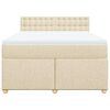 vidaXL Boxspringbett mit Matratze Creme 140x190 cm Stoff