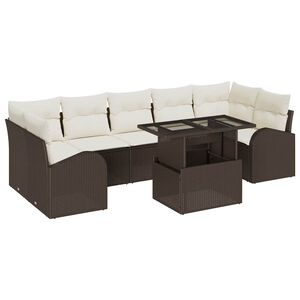 vidaXL Gartensofa-set 8 Stk. Braun Poly Rattan