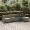 vidaXL 5-tlg. Garten-Lounge-Set mit Kissen Grau Poly Rattan