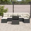 vidaXL Garten-Sofa-Set mit Kissen 8 pcs Schwarz Poly Rattan