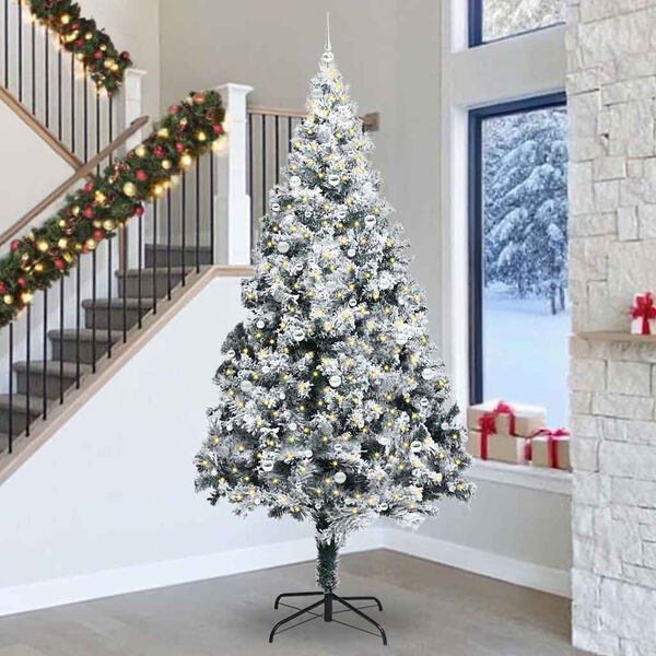 vidaXL Weihnachtsbaum mit 300 LEDs mit St&auml;nder Gr&uuml;n 300 cm PVC