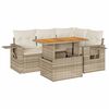 vidaXL 5-tlg. Garten-Sofagarnitur mit Kissen Beige Poly Rattan