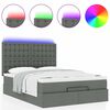 vidaXL Ottoman-Bett mit Matratze & LEDs Dunkelgrau 140x200 cm Stoff