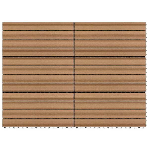 vidaXL Terrassenfliesen 6 Stk. WPC 60x30 cm 1,08 m² Braun