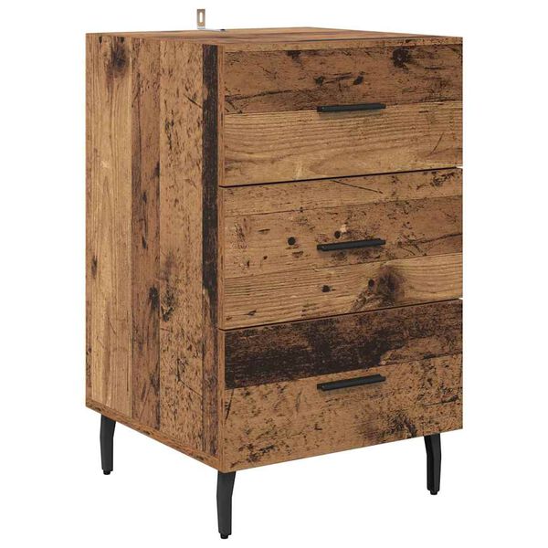 vidaXL Nachttisch mit Schubladen Altholz 40 x 40 x 66 cm Holzwerkstoff