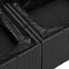 vidaXL Garten-Sofa-Set mit Kissen 6 pcs Schwarz Poly Rattan