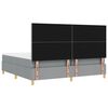 vidaXL LED Boxspringbett mit Matratze Hellgrau 200 x 200 cm Stoff