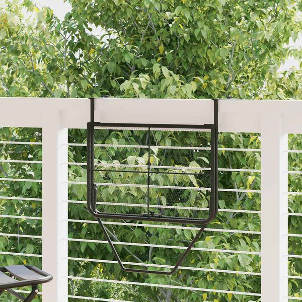 vidaXL Balkontisch Schwarz 60x40 cm Stahl