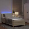 vidaXL LED Boxspringbett mit Matratze Creme 100 x 200 cm Stoff