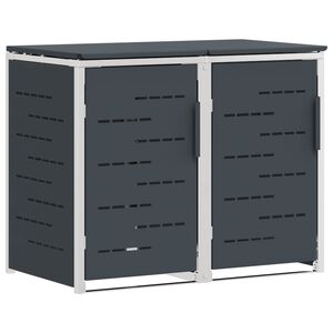 vidaXL M&uuml;lltonnenbox for 2 Bins 240L Edelstahl Anthrazit