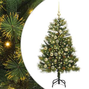 vidaXL K&uuml;nstlicher klappbarer Weihnachtsbaum mit Tannenzapfen 120 cm