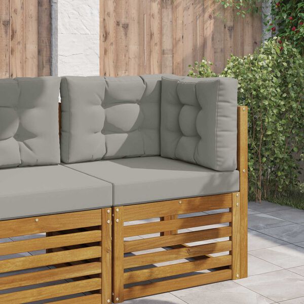 vidaXL Sofakissen f&uuml;r drau&szlig;en 3 pcs Grau Polyester