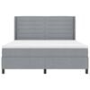vidaXL Boxspringbett mit Matratze Hellgrau 200 x 180 cm Stoff