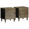 vidaXL Nachttische 2 St&uuml;ck Hellgrau 40x33x46 cm Massivholz Mango