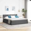 vidaXL Bett mit Stauraum und LED mit LED Dunkelgrau 160 x 200 cm Stoff