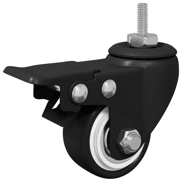 vidaXL Rollen 2 pcs Schwarz M6 x 37 mm Eisen und Nylon